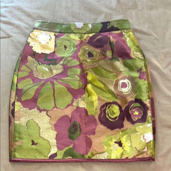 DSQUARED2 Green and Purple Mini Pencil Skirt